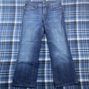 7 For All Mankind Mens Bootcut Jeans Medium Wash Denim Size 34 Made in USA